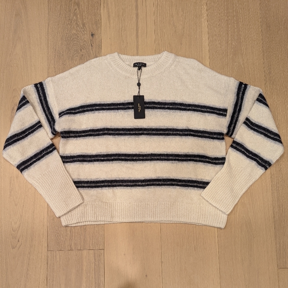 Striped Cream Sweater boxy fit